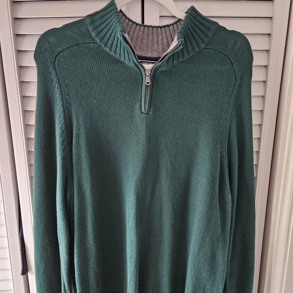Land's End Quater 1/4 Zip Large Green - Picture 1 of 3